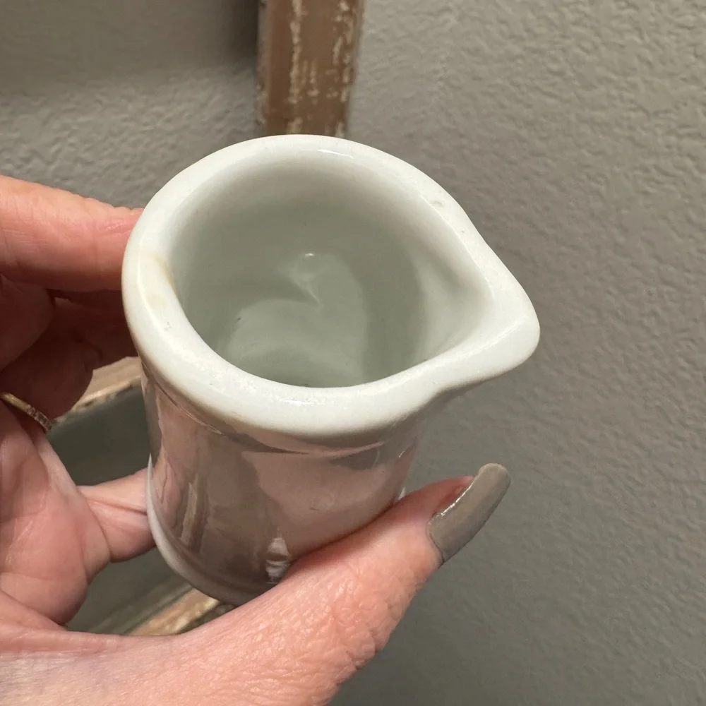 Vintage White Ceramic Creamer - Picture 5 of 6
